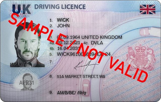 Synthetic driving licence preview