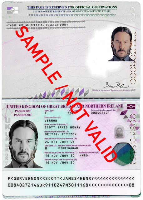 Synthetic passport preview